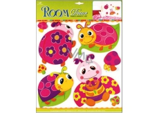 Naklejki na ścianę biedronki z brokatem z twardego papieru 39 x 30 cm