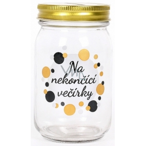 Albi Skleněná pokladnička zavařovačka Na nekončící večírky 13 cm