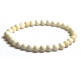 Bransoletka z kości słoniowej, elastyczna, z naturalnej kości słoniowej, koralik 6 mm / 16 - 17 cm