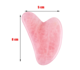 Różowy Gua Sha redukuje zmarszczki, obrzęki, poprawia elastyczność skóry 5 x 8 cm, kamień miłości