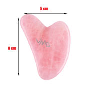 Różowy Gua Sha redukuje zmarszczki, obrzęki, poprawia elastyczność skóry 5 x 8 cm, kamień miłości