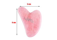 Różowy Gua Sha redukuje zmarszczki, obrzęki, poprawia elastyczność skóry 5 x 8 cm, kamień miłości