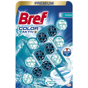 Bref Turquoise Aktiv Ocean blok WC w kulkach 3 x 50 g