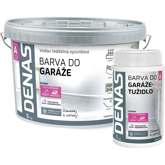 DENAS DO GARÁŻE kolor do nawierzchni obciążonych i podłóg betonowych, Ral 7040 szary, 5 kg + 1 kg utwardzacza