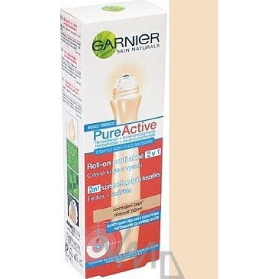 Garnier Skin Naturals Pure Active 2v1 roll-on proti akné pro světlou pleť 15 ml