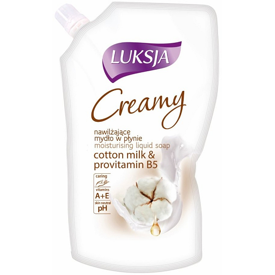 Luksja Creamy Cotton milk & provitamin B5 tekuté mýdlo náhradní náplň 400 ml