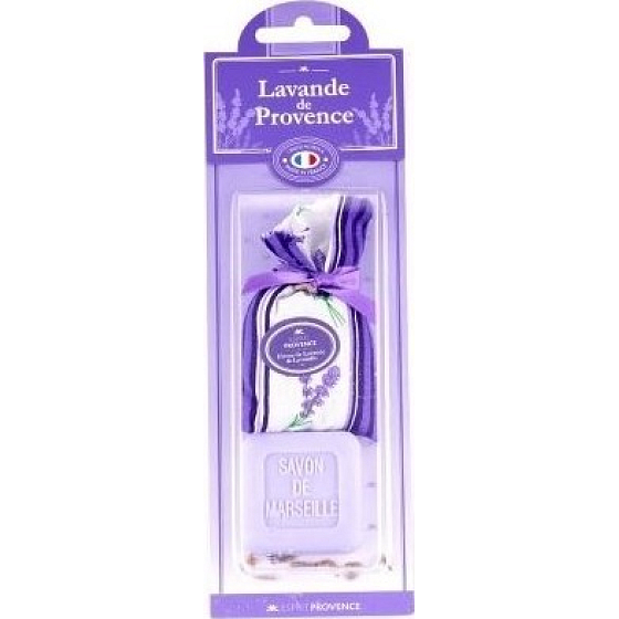 Esprit Provence toaletní mýdlo 25 g + levandulový vonný pytlík, kosmetická sada pro ženy