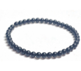 Onyx czarny matowy bransoletka elastyczna naturalny kamień, kuleczka 4 mm / 16 - 17 cm, kamień żywotny szary