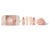 Grace Cole Wanilia & Migdał żel pod prysznic 100 ml + mgiełka do ciała 100 ml + krem do rąk i paznokci 50 ml + krem do ciała 50 ml + gąbka kąpielowa + kosmetyczka, zestaw kosmetyczny dla kobiet