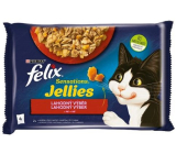 Felix Sensations Jellies Multipack wołowe i kurczakowe w aromatycznej galaretce, pełnoporcjowa karma dla dorosłych kotów 4 x 85 g