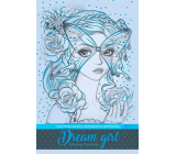 Ditipo Relaxacyjne kolorowanki Dream girl w twardej oprawie A4 niebieski 10 stron