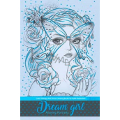 Ditipo Relaxacyjne kolorowanki Dream girl w twardej oprawie A4 niebieski 10 stron