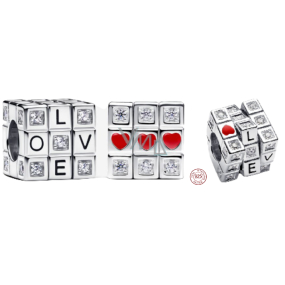 Charm Sterlingové stříbro 925 Pohyblivá hrací kostka, korálek na náramek láska Charm Sterlingové stříbro 925 Pohyblivá hrací kostka, korálek na náramek láska