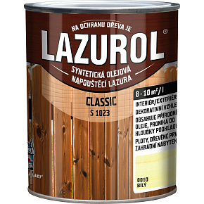 Lazurol Classic S1023 cienkowarstwowa lazura do drewna z zawartością olejów, 0010 biały, 750 ml