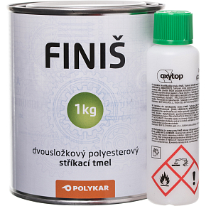 Polykar Finiš tmel do natrysku, dwuskładnikowy poliestrowy + utwardzacz, 1 kg