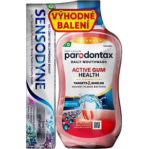 Parodontax płyn do ust Active Gum 500 ml + pasta do zębów Sensodyne 75 ml