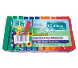 Clanax Klipsy do prania plastikowe kolorowe 36 sztuk