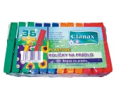 Clanax Klipsy do prania plastikowe kolorowe 36 sztuk