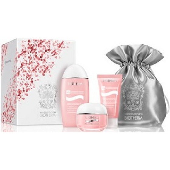 Biotherm Aquasource hydratační krém 50 ml + čisticí pěna 50 ml + pleťová voda 125 ml + měšec, kosmetická sada