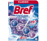 Bref Power Aktiv 4 Formula Lawendowy WC blok do higienicznej czystości i świeżości Twojej toalety, zabarwia wodę 50 g