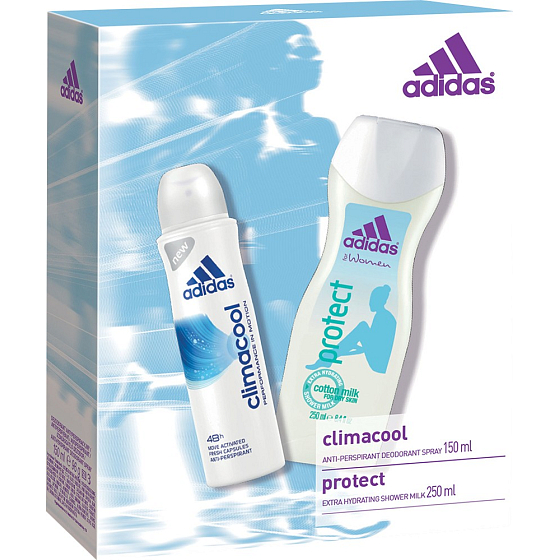 Adidas Climacool deodorant antiperspirant sprej 150 ml + Protect sprchový gel 250 ml, pro ženy kosmetická sada