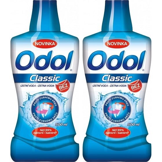 Odol Classic ústní voda proti zubnímu kazu 2 x 500 ml, duopack