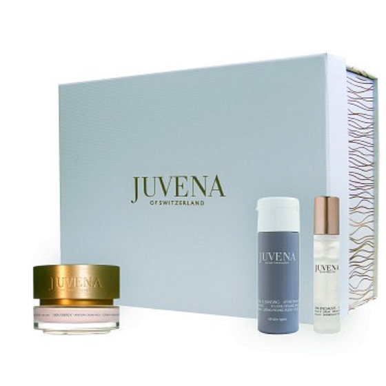 Juvena Skin Energy Rich Moisture bohatý hydratační krém pro suchou pleť 50 ml + SkinNova SC Serum 10 ml + Lifting Peeling Powder 20 g, kosmetická sada