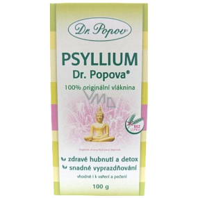 Dr. Popov Psyllium 100% originální, rozpustná vláknina podporuje metabolismus tuků, navozuje pocit sytosti 100 g Dr. Popov Psyllium 100% originální, rozpustná vláknina podporuje metabolismus tuků, navozuje pocit sytosti 100 g