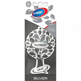 Mister Fresh Car Parfume Silver osvěžovač vzduchu závěsný 1 kus Mister Fresh Car Parfume Silver osvěžovač vzduchu závěsný 1 kus
