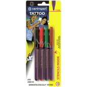 Centropen Tattoo marker na skórę zmywalny 4 sztuki + szablony
