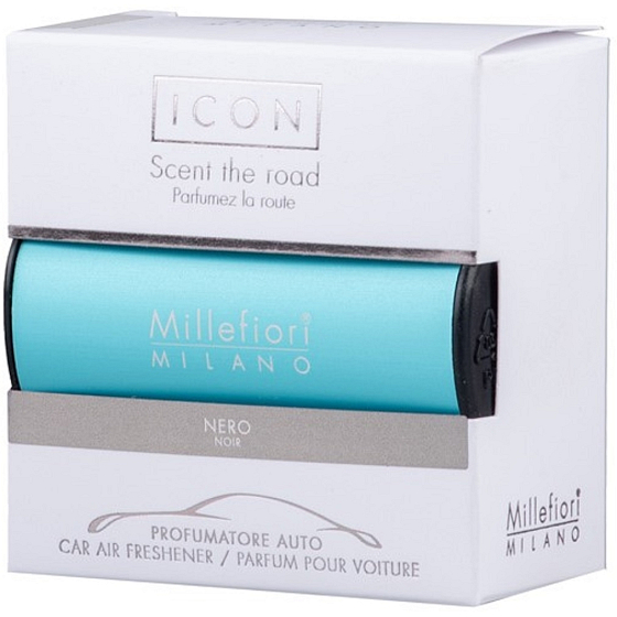 Millefiori Milano Icon Nero - Jasnoniebieski zapach do samochodu Classic, który trwa do 2 miesięcy 47 g