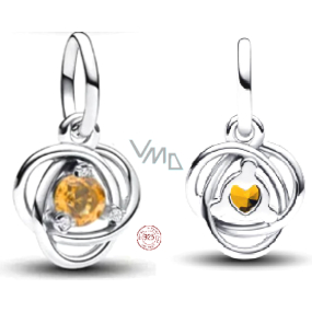 Charm Srebrny 925 Żółty krąg węczności listopad, wisiorek na bransoletkę symbol Charm Srebrny 925 Żółty krąg węczności listopad, wisiorek na bransoletkę symbol