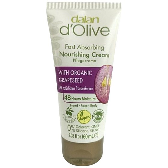 Dalan d Olive Nourishing Cream krem nawilżający do rąk i ciała z ekstraktem z pestek winogron 60 ml