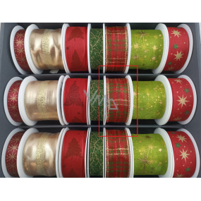 Niekupione Wstążki wino YM 020 25mm x 2,5m czerwono zielonozłote karo