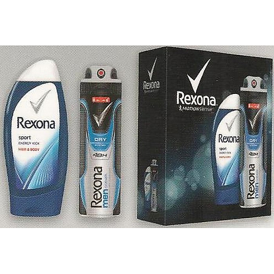 Rexona Men Cobalt Sport Energy Kick sprchový gel 250 ml + deodorant sprej pro muže 150 ml, kosmetická sada
