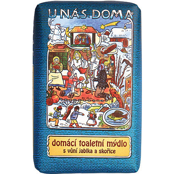 Bohemia Gifts Josef Lada Jablko a Skořice U nás doma toaletní mýdlo s glycerinem 220 g