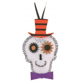 Czaszka z filcu do zawieszenia 8 cm Czaszka z filcu do zawieszenia 8 cm