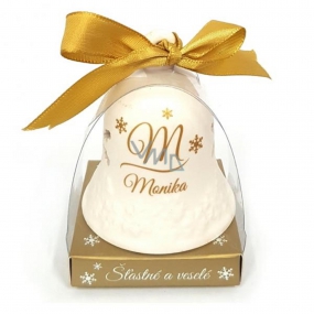 Nekupto Vánoční keramický zvoneček se jménem Monika 6,5 cm, x 5,5 cm