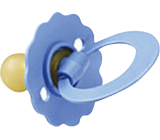 Flora dziecięcy smoczek lateksowy, okrągły z kółkiem, 1 sztuka