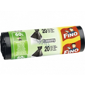 Fino Economy Sáčky do odpadkového koše černé, 13 µ, 60 litrů 59 x 72 cm, 20 kusů