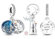 Charm Srebrny 925 Disney Kraina Lodu, Olaf 2w1, zawieszka na bransoletkę
