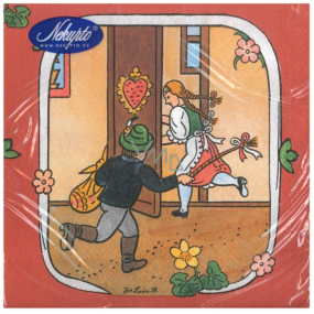 Nieużywane Papierowe Serwetki 3-warstwowe 33 x 33 cm 20 sztuk Wielkanocne - Josef Lada Czerwone