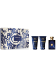 Versace Dylan Blue Pour Homme woda toaletna 50 ml + balsam po goleniu 50 ml + żel pod prysznic 50 ml, zestaw prezentowy dla mężczyzn
