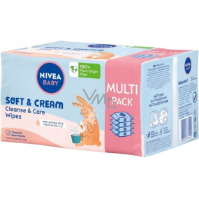 Nivea Baby Soft & Cream nawilżane chusteczki czyszczące i pielęgnacyjne 4 x 57 szt. Nivea Baby Soft & Cream nawilżane chusteczki czyszczące i pielęgnacyjne 4 x 57 szt.