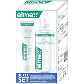 Elmex Sensitive duopack pasta do zębów + płyn do ust, 75 ml + 400 ml