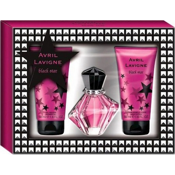 Avril Lavigne Black Star parfémovaná voda 15 ml + sprchový gel 50 ml + tělové mléko 50 ml, dárková sada