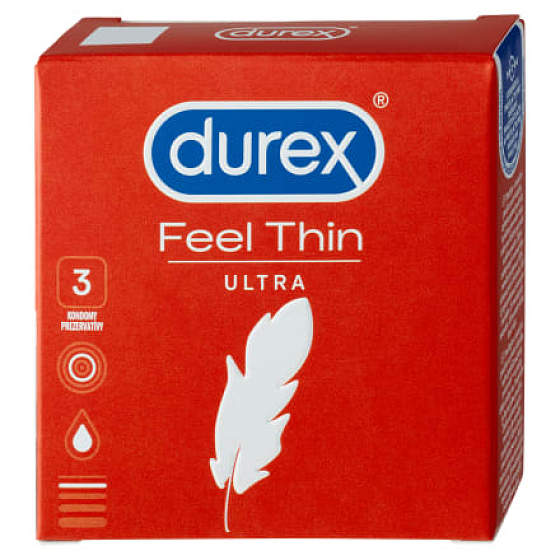 Durex Feel Ultra Thin ultra tenký kondom nominální šířka: 52 mm 3 kusy
