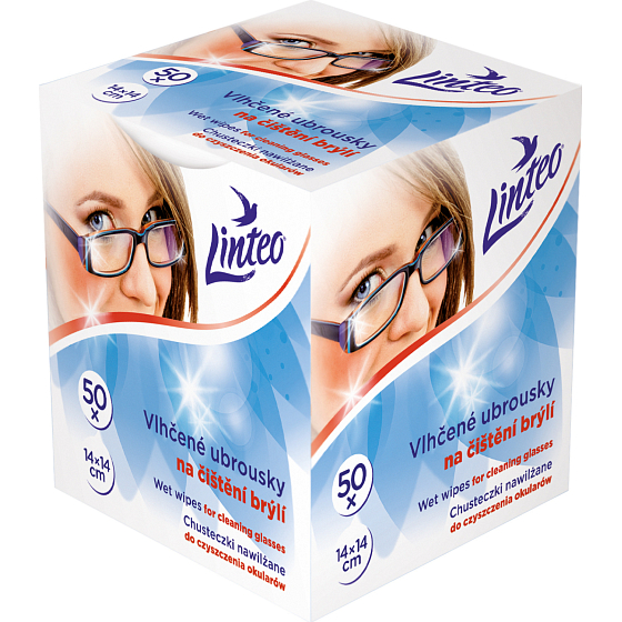 Linteo nawilżane chusteczki do okularów, 50 szt.