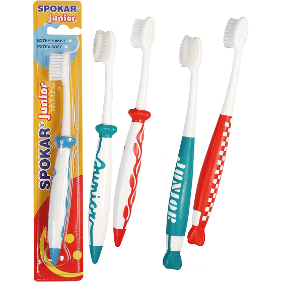 Spokar 3433 junior, extra měkký, dětský kartáček do 7 do 12 let, 1 kus,