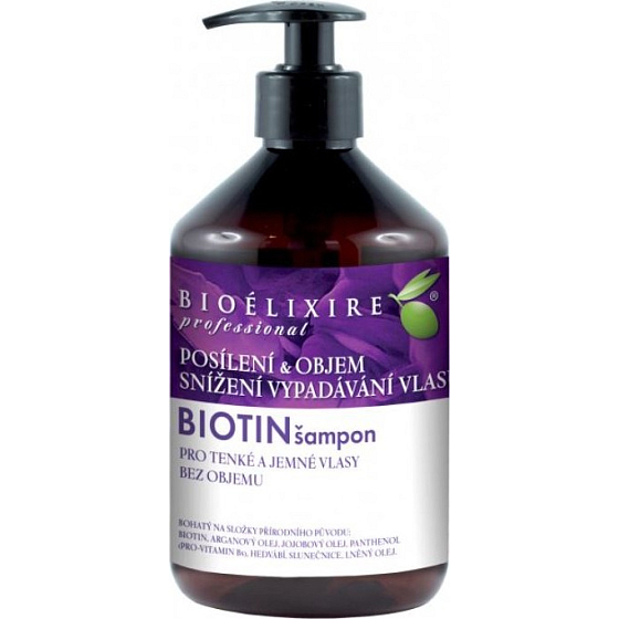 Bioelixire Biotin šampon na vlasy tenké, jemné a bez objemu 500 ml